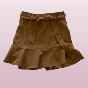 Miss Selfridge ASOS Cowgirl Tan Faux Suede Mini Skirt